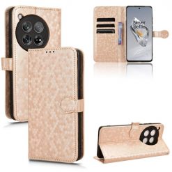 Peňaženkové puzdro Honeycomb Dot Texture Case zlaté – OnePlus 12 | Lacné Kryty Lacné Kryty | Peňaženkové puzdro Honeycomb Dot Texture Case zlaté – OnePlus 12 | Lacné Kryty