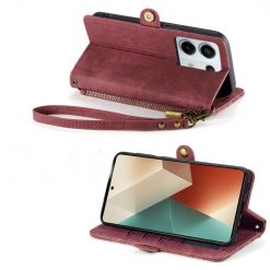 Lacné Kryty | Peňaženkové puzdro Purse case červené – Xiaomi Redmi Note 13 Pro (4G) | Lacné Kryty