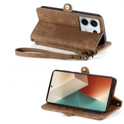 Peňaženkové puzdro Purse case hnedé – Xiaomi Redmi Note 13 Pro (4G) | Lacné Kryty Lacné Kryty | Peňaženkové puzdro Purse case hnedé – Xiaomi Redmi Note 13 Pro (4G) | Lacné Kryty