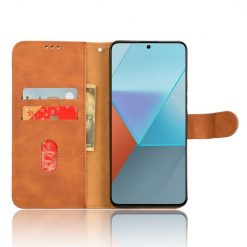 Lacné Kryty | Peňaženkové puzdro Solid hnedé – Xiaomi Redmi Note 13 Pro 5G / Poco X6 5G | Lacné Kryty