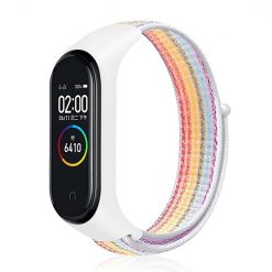 Remienok Cloth Wristband bielo-dúhový pre Xiaomi Smart Band 7
