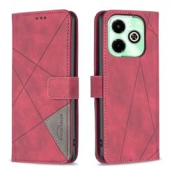 Lacné Kryty | Knižkové puzdro Rhombus červené – Infinix Hot 40 Pro | Lacné Kryty