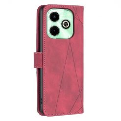 Lacné Kryty | Knižkové puzdro Rhombus červené – Infinix Hot 40 Pro | Lacné Kryty