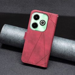 Lacné Kryty | Knižkové puzdro Rhombus červené – Infinix Hot 40 Pro | Lacné Kryty