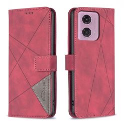 Knižkové puzdro Rhombus červené – Motorola Moto G04 / G24 / E14 | Lacné Kryty Lacné Kryty | Knižkové puzdro Rhombus červené – Motorola Moto G04 / G24 / E14 | Lacné Kryty