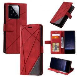 Lacné Kryty | Knižkové puzdro Rhombus červené – Xiaomi 14 | Lacné Kryty