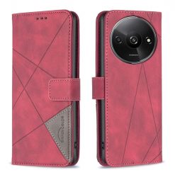 Knižkové puzdro Rhombus červené – Xiaomi Redmi A3 | Lacné Kryty Lacné Kryty | Knižkové puzdro Rhombus červené – Xiaomi Redmi A3 | Lacné Kryty