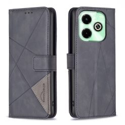 Lacné Kryty | Knižkové puzdro Rhombus čierne – Infinix Hot 40 Pro | Lacné Kryty