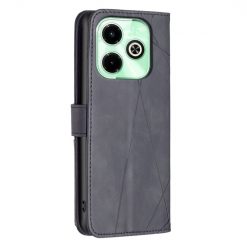Lacné Kryty | Knižkové puzdro Rhombus čierne – Infinix Hot 40 Pro | Lacné Kryty