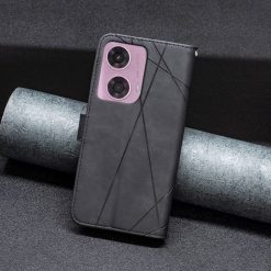 Lacné Kryty | Knižkové puzdro Rhombus čierne – Motorola Moto G04 / G24 / E14 | Lacné Kryty