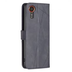 Lacné Kryty | Knižkové puzdro Rhombus čierne – Samsung Galaxy Xcover 7 | Lacné Kryty