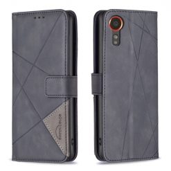 Lacné Kryty | Knižkové puzdro Rhombus čierne – Samsung Galaxy Xcover 7 | Lacné Kryty
