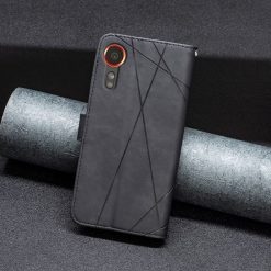 Lacné Kryty | Knižkové puzdro Rhombus čierne – Samsung Galaxy Xcover 7 | Lacné Kryty