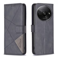 Lacné Kryty | Knižkové puzdro Rhombus čierne – Xiaomi Redmi A3 | Lacné Kryty
