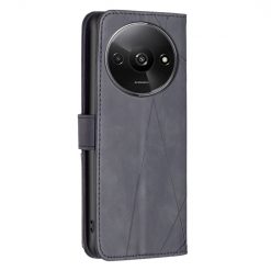 Lacné Kryty | Knižkové puzdro Rhombus čierne – Xiaomi Redmi A3 | Lacné Kryty