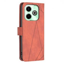 Lacné Kryty | Knižkové puzdro Rhombus hnedé – Infinix Hot 40i | Lacné Kryty