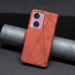 Lacné Kryty | Knižkové puzdro Rhombus hnedé – Motorola Moto G04 / G24 / E14 | Lacné Kryty