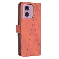 Knižkové puzdro Rhombus hnedé – Motorola Moto G34 5G | Lacné Kryty Lacné Kryty | Knižkové puzdro Rhombus hnedé – Motorola Moto G34 5G | Lacné Kryty