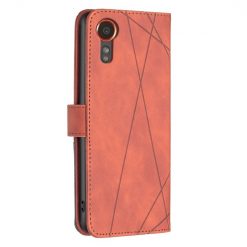 Knižkové puzdro Rhombus hnedé – Samsung Galaxy Xcover 7 | Lacné Kryty Lacné Kryty | Knižkové puzdro Rhombus hnedé – Samsung Galaxy Xcover 7 | Lacné Kryty