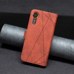 Knižkové puzdro Rhombus hnedé – Samsung Galaxy Xcover 7 | Lacné Kryty Lacné Kryty | Knižkové puzdro Rhombus hnedé – Samsung Galaxy Xcover 7 | Lacné Kryty