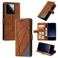 Knižkové puzdro Rhombus hnedé – Xiaomi 14 | Lacné Kryty Lacné Kryty | Knižkové puzdro Rhombus hnedé – Xiaomi 14 | Lacné Kryty
