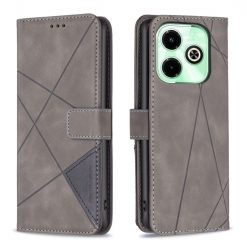 Lacné Kryty | Knižkové puzdro Rhombus sivé – Infinix Hot 40 Pro | Lacné Kryty