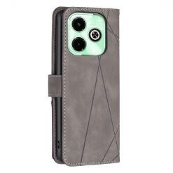 Lacné Kryty | Knižkové puzdro Rhombus sivé – Infinix Hot 40 Pro | Lacné Kryty