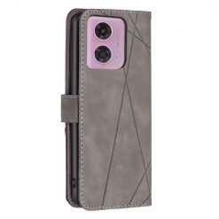 Knižkové puzdro Rhombus sivé – Motorola Moto G04 / G24 / E14 | Lacné Kryty Lacné Kryty | Knižkové puzdro Rhombus sivé – Motorola Moto G04 / G24 / E14 | Lacné Kryty