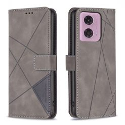 Knižkové puzdro Rhombus sivé – Motorola Moto G04 / G24 / E14 | Lacné Kryty Lacné Kryty | Knižkové puzdro Rhombus sivé – Motorola Moto G04 / G24 / E14 | Lacné Kryty