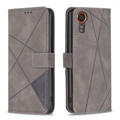 Lacné Kryty | Knižkové puzdro Rhombus sivé – Samsung Galaxy Xcover 7 | Lacné Kryty