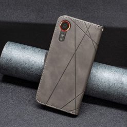 Lacné Kryty | Knižkové puzdro Rhombus sivé – Samsung Galaxy Xcover 7 | Lacné Kryty