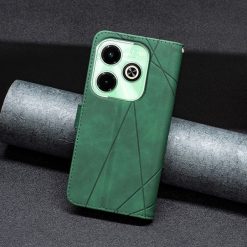 Lacné Kryty | Knižkové puzdro Rhombus zelené – Infinix Hot 40i | Lacné Kryty