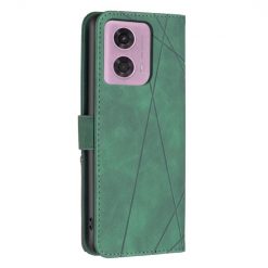 Lacné Kryty | Knižkové puzdro Rhombus zelené – Motorola Moto G34 5G | Lacné Kryty