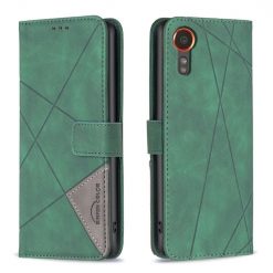 Knižkové puzdro Rhombus zelené – Samsung Galaxy Xcover 7 | Lacné Kryty Lacné Kryty | Knižkové puzdro Rhombus zelené – Samsung Galaxy Xcover 7 | Lacné Kryty