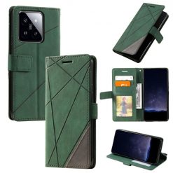 Knižkové puzdro Rhombus zelené – Xiaomi 14 | Lacné Kryty Lacné Kryty | Knižkové puzdro Rhombus zelené – Xiaomi 14 | Lacné Kryty