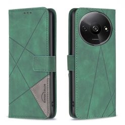 Lacné Kryty | Knižkové puzdro Rhombus zelené – Xiaomi Redmi A3 | Lacné Kryty