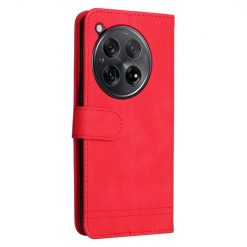 Lacné Kryty | Knižkové puzdro Skin Feel case červené – OnePlus 12R | Lacné Kryty