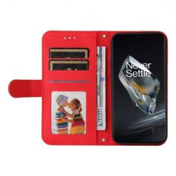 Lacné Kryty | Knižkové puzdro Skin Feel case červené – OnePlus 12R | Lacné Kryty