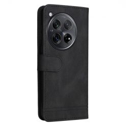 Lacné Kryty | Knižkové puzdro Skin Feel case čierne – OnePlus 12R | Lacné Kryty