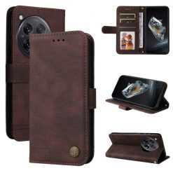 Lacné Kryty | Knižkové puzdro Skin Feel case hnedé – OnePlus 12R | Lacné Kryty