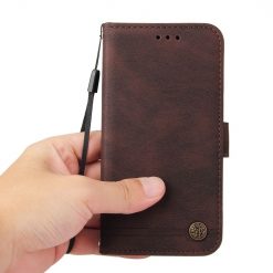 Lacné Kryty | Knižkové puzdro Skin Feel case hnedé – OnePlus 12R | Lacné Kryty
