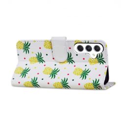 Lacné Kryty | Knižkové puzdro Trendy Cross case Ananás – Samsung Galaxy A55 5G | Lacné Kryty