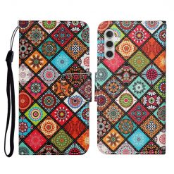 Lacné Kryty | Knižkové puzdro Trendy Cross case Farebné mandaly – Samsung Galaxy A55 5G | Lacné Kryty