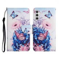 Lacné Kryty | Knižkové puzdro Trendy Cross case Modrý motýľ – Samsung Galaxy A55 5G | Lacné Kryty