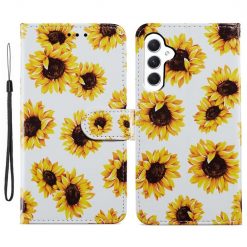 Lacné Kryty | Knižkové puzdro Trendy Cross case Slnečnica – Samsung Galaxy A55 5G | Lacné Kryty