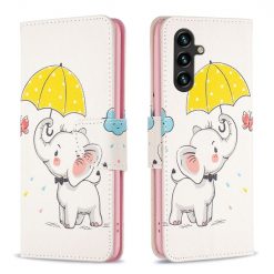 Lacné Kryty | Knižkové puzdro Trendy Cross case Sloník – Samsung Galaxy A55 5G | Lacné Kryty