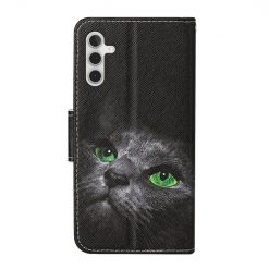Lacné Kryty | Knižkové puzdro Trendy Cross case Zelenooká mačka – Samsung Galaxy A55 5G | Lacné Kryty
