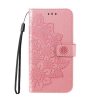 Lacné Kryty | Peňaženkové puzdro Embossing Pattern Flowery Mandala červené – Xiaomi Redmi A3 | Lacné Kryty