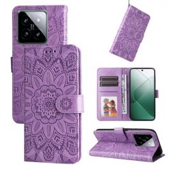Peňaženkové puzdro Embossing Pattern Slnečnica fialové – Xiaomi 14 | Lacné Kryty Lacné Kryty | Peňaženkové puzdro Embossing Pattern Slnečnica fialové – Xiaomi 14 | Lacné Kryty