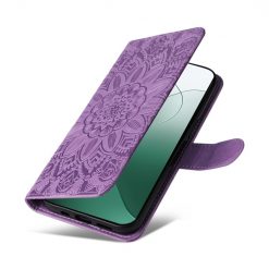 Peňaženkové puzdro Embossing Pattern Slnečnica fialové – Xiaomi 14 | Lacné Kryty Lacné Kryty | Peňaženkové puzdro Embossing Pattern Slnečnica fialové – Xiaomi 14 | Lacné Kryty